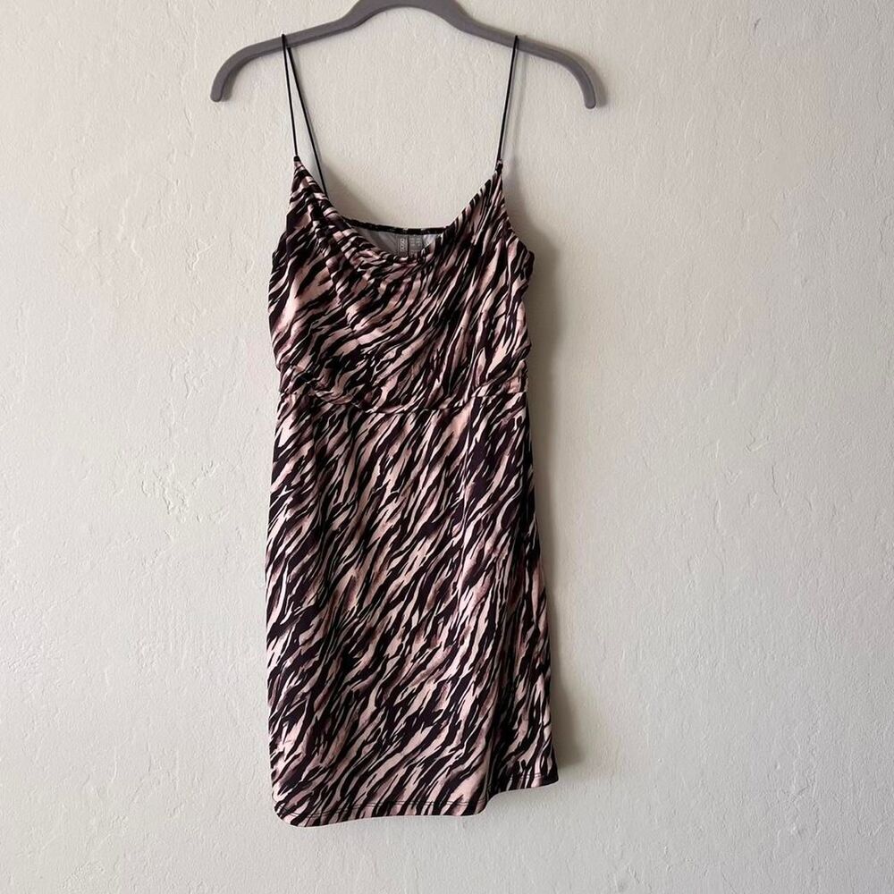 ASOS Women's Going Out Mini Zebra Print Brown Dress